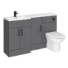 Apollo2 1500 Gloss Grey Combination Furniture Pack (excl. Pan + Cistern) W. Matt Black Handles