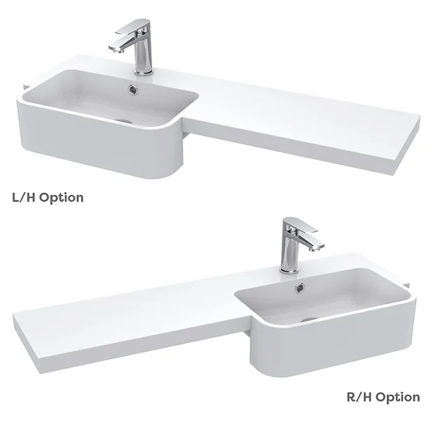 Arezzo 1000 Matt Grey Semi-Recessed Round Combination Vanity Unit (Chrome Flush & Handles) - Image 6