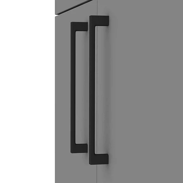 Arezzo 1100 Matt Grey Slimline Combination Vanity Unit (Matt Black Flush & Handles) - Image 3