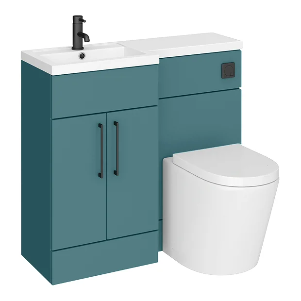 Arezzo 1000 Matt Green Combination Furniture Pack (Matt Black Flush & Handles) - Image 2