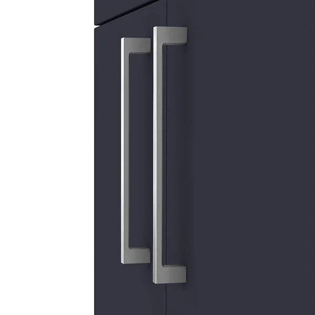 Arezzo 1100 Matt Blue Semi-Recessed Round Combination Vanity Unit (Chrome Flush & Handles) - Image 3