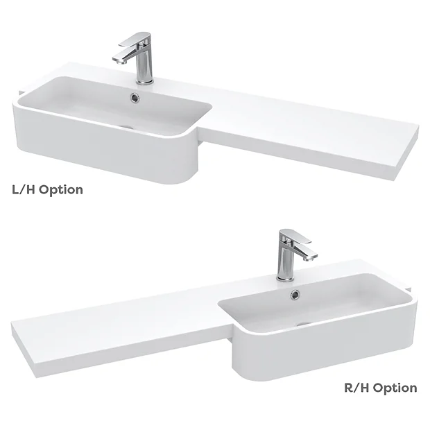 Arezzo 1100 Matt Grey Semi-Recessed Round Combination Vanity Unit (Chrome Flush & Handles) - Image 6