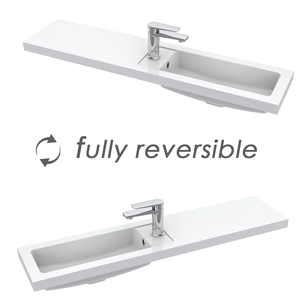 Arezzo 1100 Matt Grey Slimline Combination Vanity Unit (Matt Black Flush & Handles) - Image 6