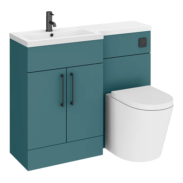 Arezzo 1100 Matt Green Combination Furniture Pack (Matt Black Flush & Handles) - Image 2