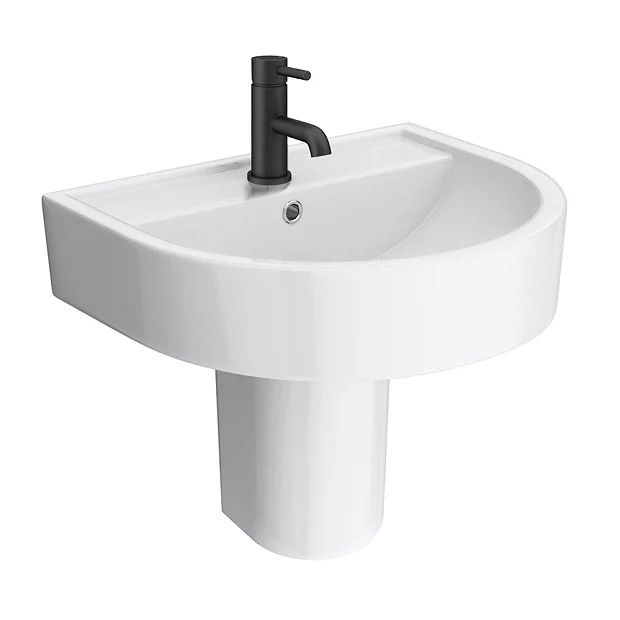 Arezzo 520 Wall Hung Basin 1TH + Semi Pedestal - Image 4
