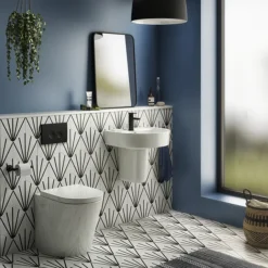 Arezzo 520 Wall Hung Basin 1TH + Semi Pedestal