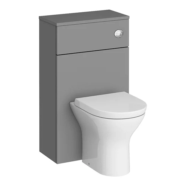 Arezzo 600 Grey Floor Standing Unit With Green Rectangular Counter Top Basin + Toilet Pack - Image 6