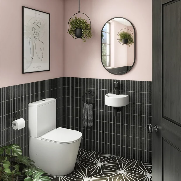 Arezzo Gloss White Round Wall Hung Cloakroom Basin 1TH (303 X 255mm) - Image 3
