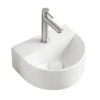 Arezzo Gloss White Round Wall Hung Cloakroom Basin 1TH (303 X 255mm)