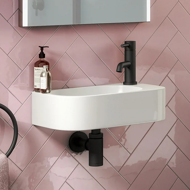 Arezzo 400 X 220mm Curved Wall Hung 1TH Cloakroom Basin - Image 2