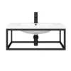 Arezzo 700 Wall Hung Basin With Matt Black Towel Rail Frame