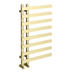 Arezzo Brushed Brass 800 X 500mm 8 Bars Designer Heated Towel Rail