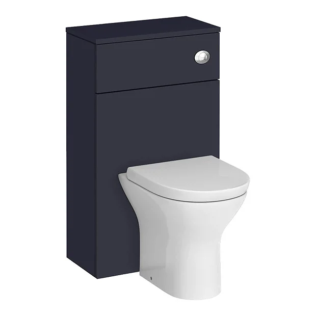 Arezzo Blue Wall Hung Sink Vanity Unit + Toilet Package With Brass Handle - Image 6