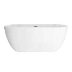 Arezzo Freestanding Modern Bath With Brushed Brass Waste