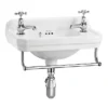 Burlington 51cm Cloakroom Basin With Towel Rail - 2 Tap Hole