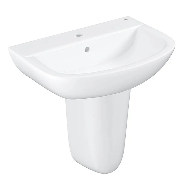 Grohe Bau 550mm 1TH Basin + Half Pedestal - Image 2