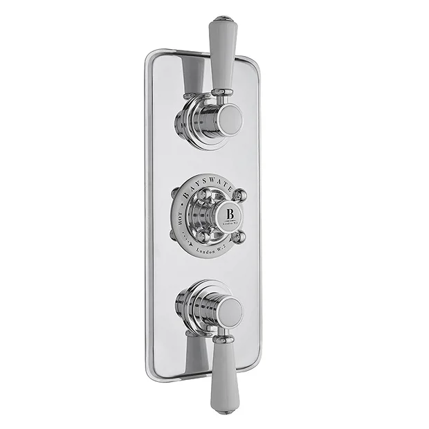 Bayswater White Triple Concealed Thermostatic Shower Valve - Image 2