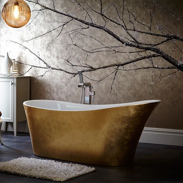 Heritage Holywell Freestanding Acrylic Bath (1710 X 745mm) - Gold Effect - Image 2