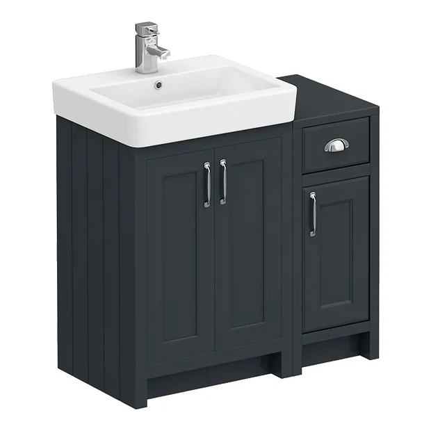 Chatsworth Traditional Graphite 560mm Vanity Sink + 300mm Cupboard Unit - Image 3