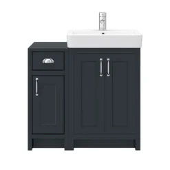 Chatsworth Traditional Graphite 560mm Vanity Sink + 300mm Cupboard Unit