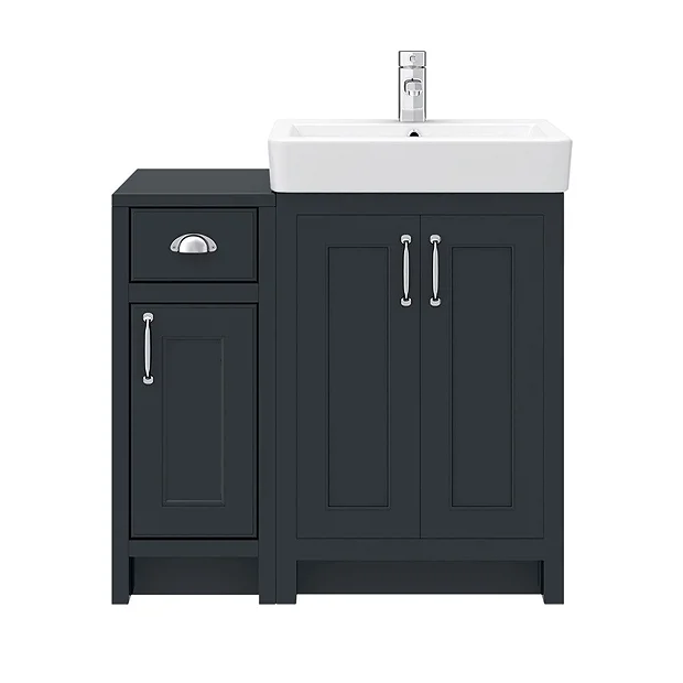Chatsworth Traditional Graphite 560mm Vanity Sink + 300mm Cupboard Unit