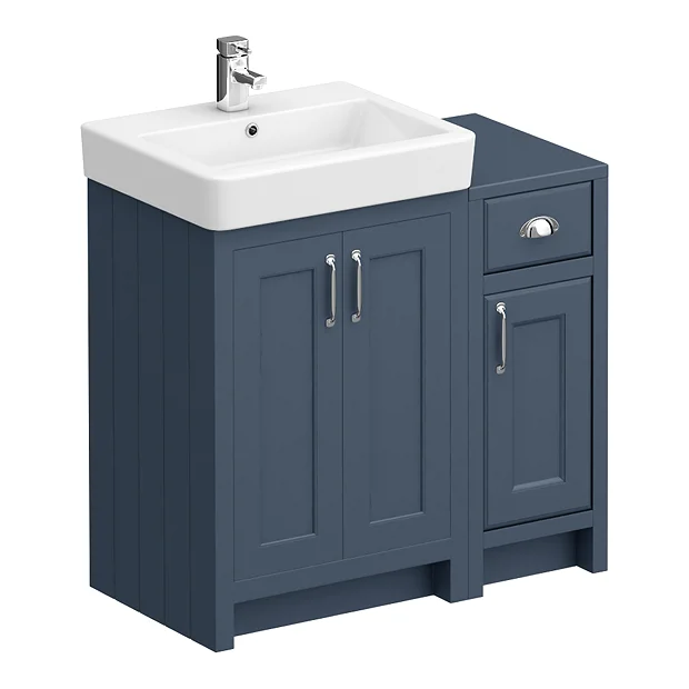 Chatsworth Traditional Blue 560mm Vanity Sink + 300mm Cupboard Unit - Image 3