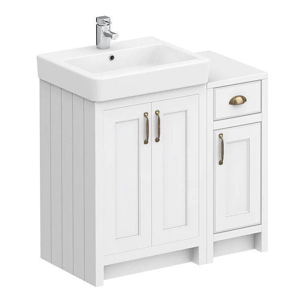 Chatsworth Traditional White 560mm Vanity Sink + 300mm Cupboard Unit - Image 3