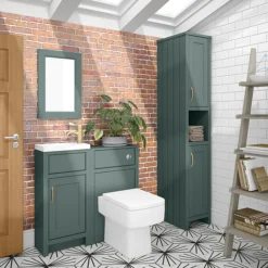 Chatsworth Traditional Cloakroom Vanity Unit Suite - Green
