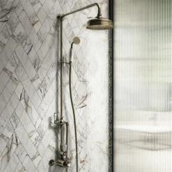 Chatsworth 1928 Antique Brass Twin Exposed Shower Valve