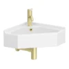 Chatsworth Traditional Corner Cloakroom Basin 1TH - Gloss White