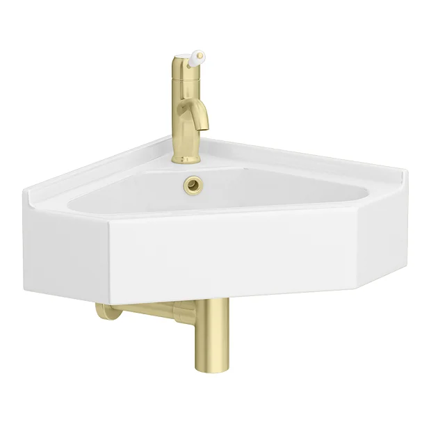 Chatsworth Traditional Corner Cloakroom Basin 1TH - Gloss White