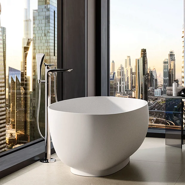 RAK Cloud Matt White Freestanding Bath (1400 X 753mm) - Image 3