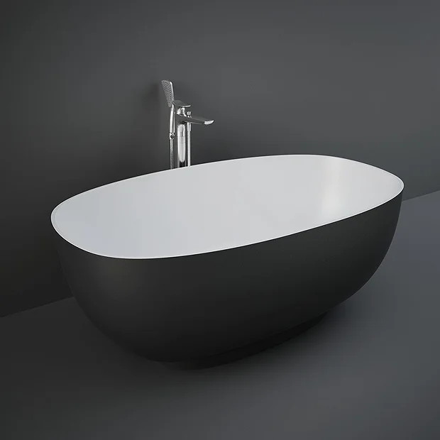 RAK Cloud Matt Black Freestanding Bath (1400 X 753mm) - Image 2