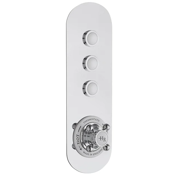 Hudson Reed Topaz Traditional Three Outlet Push-Button Shower Valve