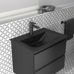 Ideal Standard Connect Air Silk Black 640mm Wall Mounted / Vanity Basin - E0279V3