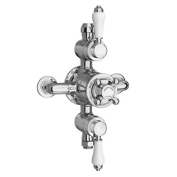 Chatsworth 1928 Traditional Triple Exposed Thermostatic Shower Valve - Image 2