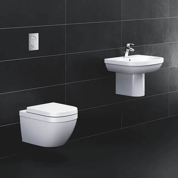 Grohe Euro Ceramic 600mm 1TH Basin + Half Pedestal