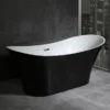 Nova Black Sparkle 1750 Modern Double Ended Slipper Bath
