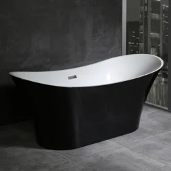 Nova Black Sparkle 1750 Modern Double Ended Slipper Bath