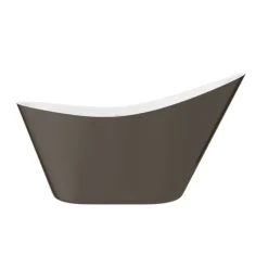 Nova Titanium Silver 1570 Modern Small Free Standing Slipper Bath