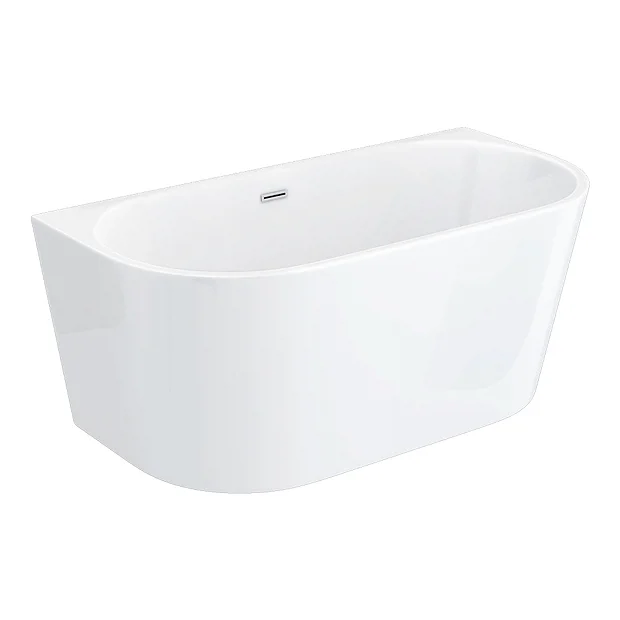 Apollo 1500 X 750mm Small Back To Wall Modern Curved Bath - Image 3