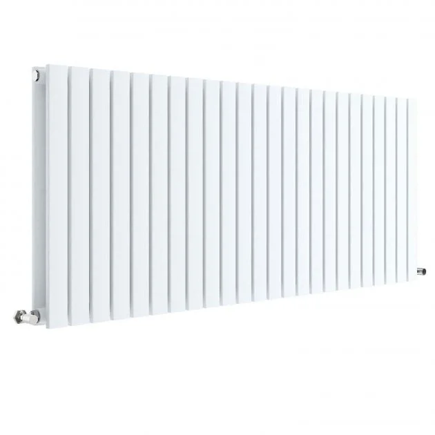 Hudson Reed Sloane 600 X 1398mm Horizontal Double Panel Radiator - Satin White - Image 2