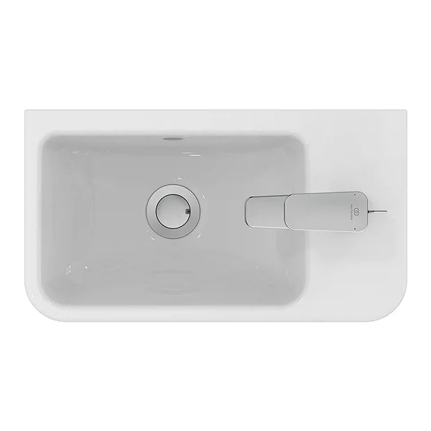 Ideal Standard I.Life S 450mm Wall Hung Right Hand 1TH Washbasin + Chrome Bottle Trap - Image 3