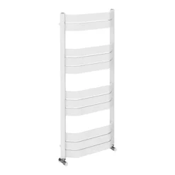 Milan Bow-Fronted White 1200 X 550 Designer Flat Panel Heated Towel Rail