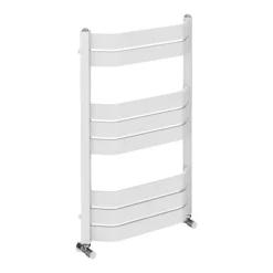 Milan Bow-Fronted White 850 X 550 Designer Flat Panel Heated Towel Rail