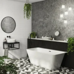 Mileto Square Back To Wall Modern Bath (1500 X 760mm)