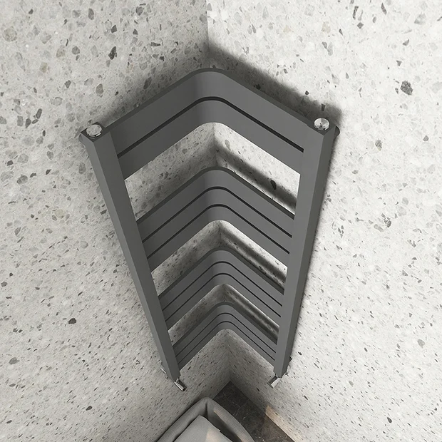 Milan Corner Anthracite 1200 X 300 X 300 Heated Towel Rail - Image 3