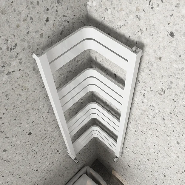 Milan Corner White 1200 X 300 X 300 Heated Towel Rail