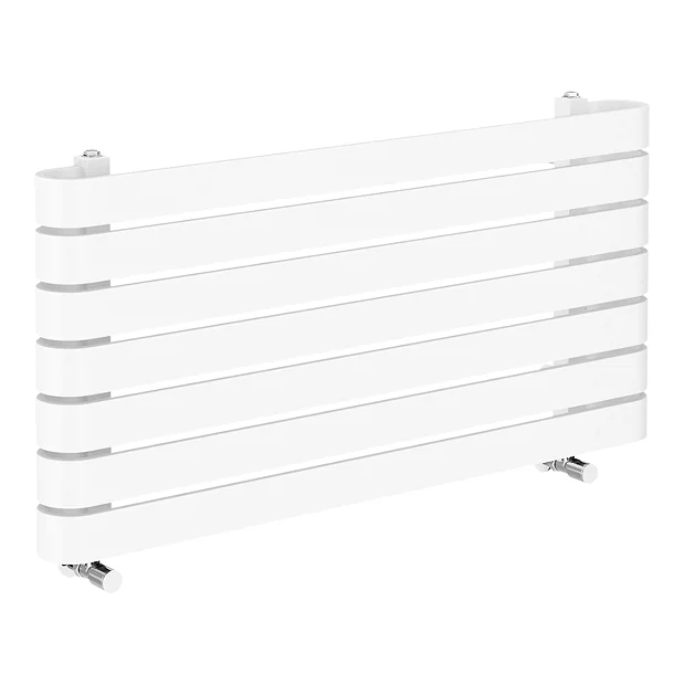 Milan Curved White 1000 X 500 Horizontal Designer Flat Panel Heated Towel Rail