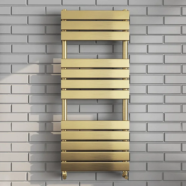 Arezzo Brushed Brass 1200 X 500 Heated Towel Rail - Image 3